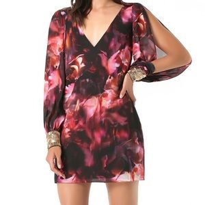 Bebe Floral Chiffon Mini Dress
